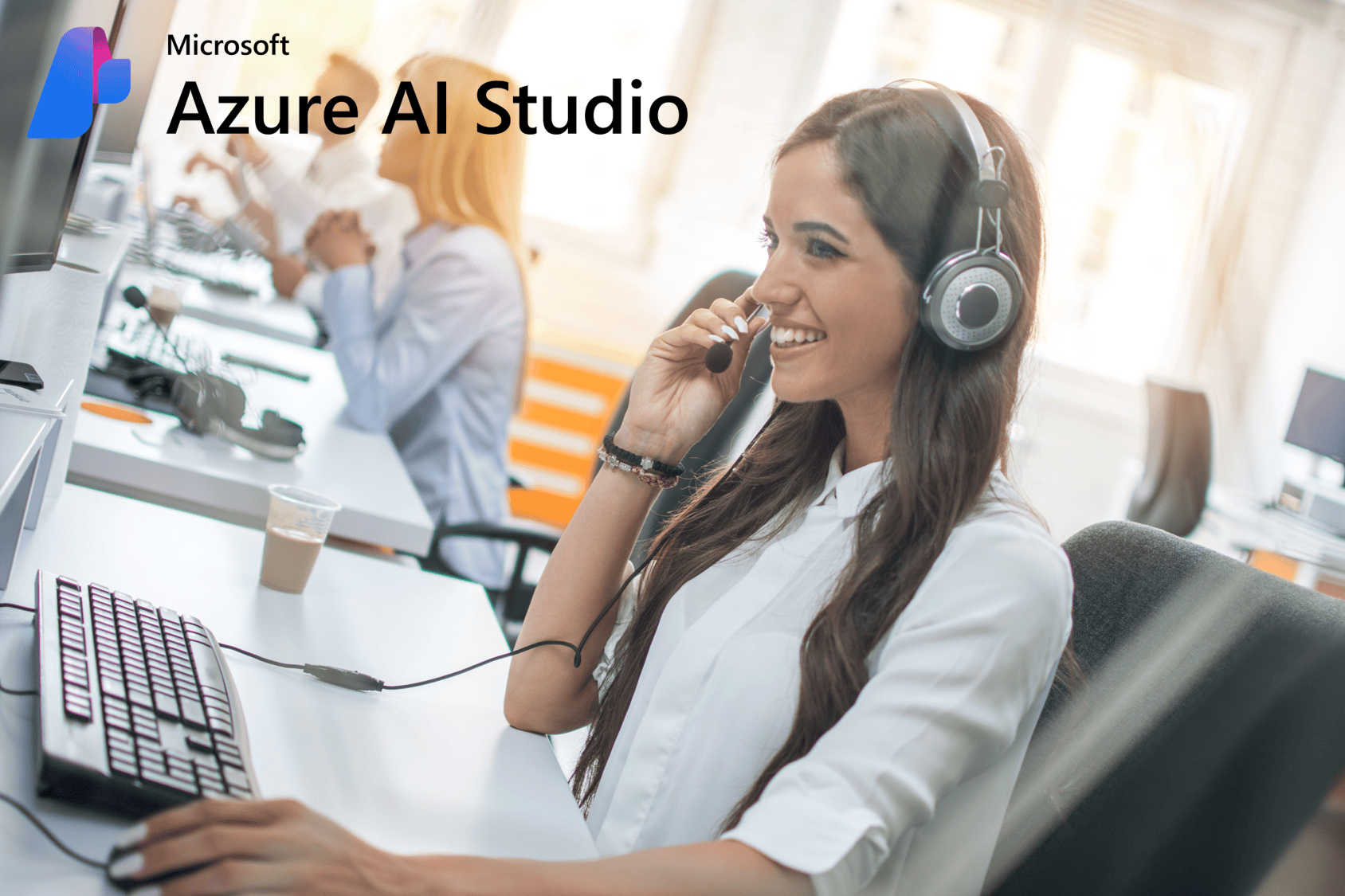 Customer service representative using a Customer Support Copilot to automate responses and provide relevant information quickly. Take the AI-3016 Develop Copilots with Azure AI Studio class from Microsoft.