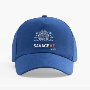 Royal Blue Baseball Cap with SAVAGEAI.com logo on it.
