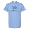 SAVAGEAI.com T-shirt Blue Front Front of the Light Blue T-shirt with the SAVAGEAI.com logo on it.