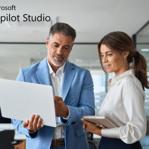 Two professionals that learned how to create custom AI Agents created in Microsoft Copilot Studio after taking class with SAVAGE AI. Microsoft course MS-4019.