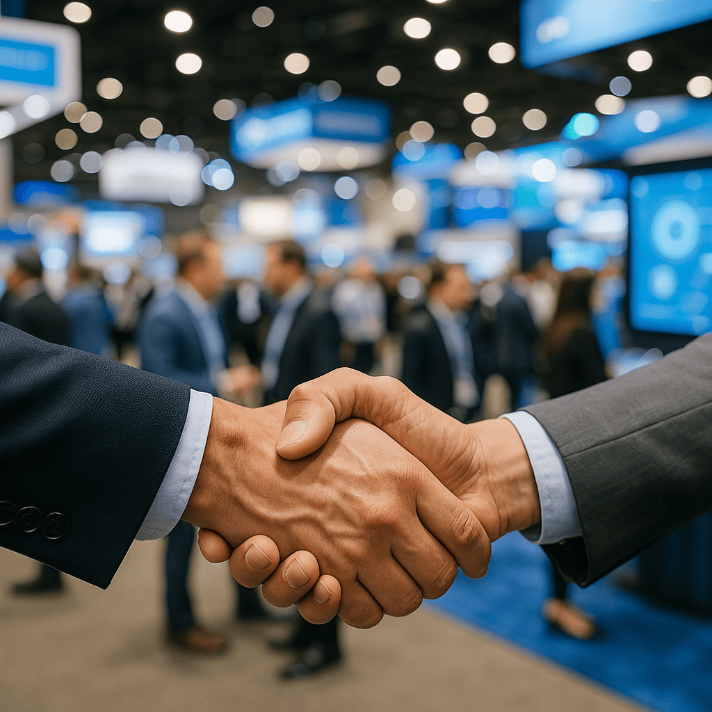 A professional handshake symbolizing the start of a relationship between investor and founder